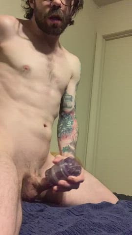 big dick cum cumshot fleshlight male masturbation masturbating thick cock toy gif