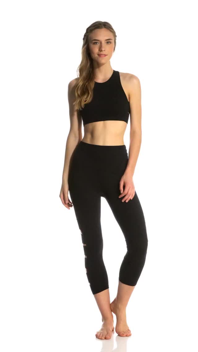 Beyond Yoga Wide Band Stacked Yoga Sports Bra