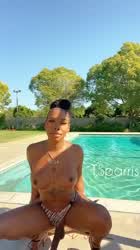 Swimming Pool Tease Tits Topless gif