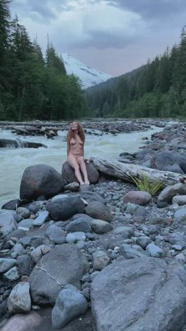 MILF Natural Natural Tits Outdoor Pussy Pussy Lips Pussy Spread Redhead gif