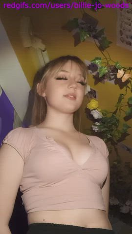 Blonde Cleavage Pretty Tease Teen TikTok gif