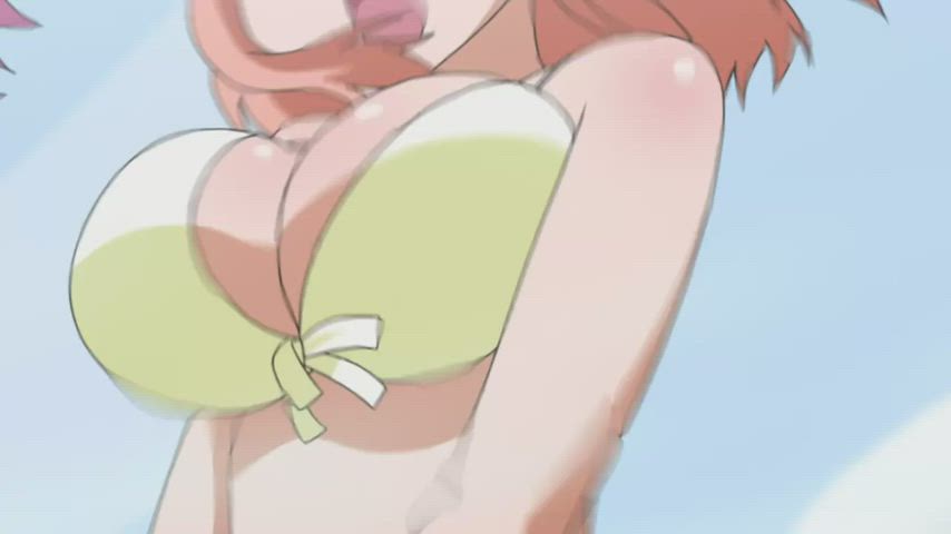 anime big tits bikini bouncing tits ecchi gif