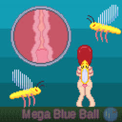 The alien bug plugs her butt, while its buddies await their turn (MegaBlueBall)