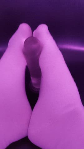 A lil foot job on my dildo