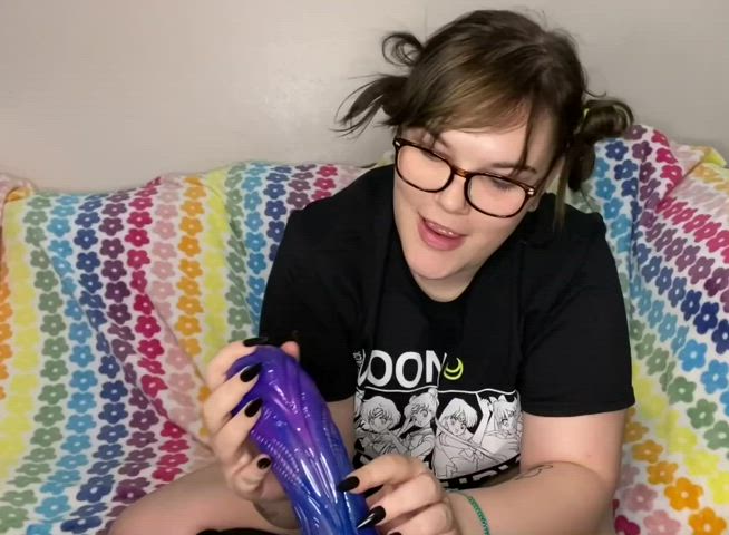 Anime Bad Dragon Cosplay Fantasy Glasses Handjob JOI Nerd POV gif