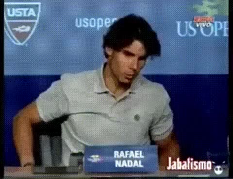 They said Rafael Nadal had leg cramps after his match during a press conference.
