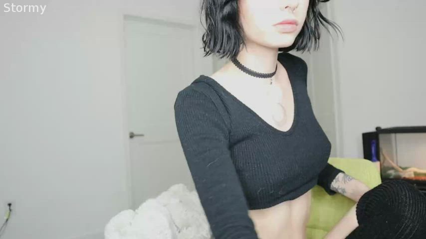 camgirl goth petite tits gif