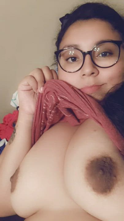 Big Nipples Big Tits Latina Nerd gif