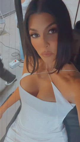 big tits cleavage kourtney kardashian gif