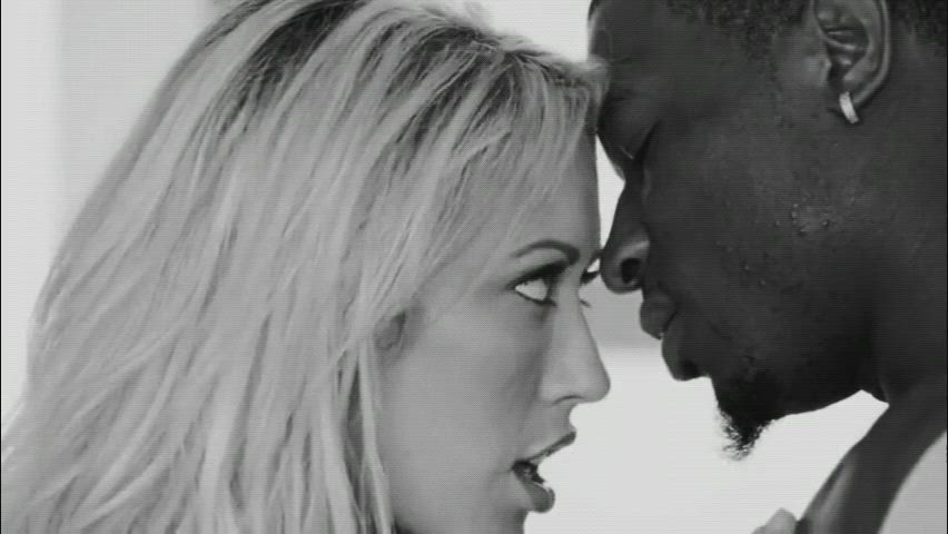 eye contact interracial kissing gif