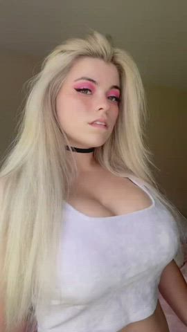 Big Tits Blonde Bouncing Tits Tease gif