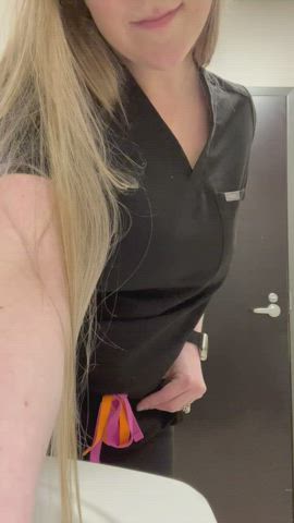 Would you stare at my nipples showing through my scrubs?