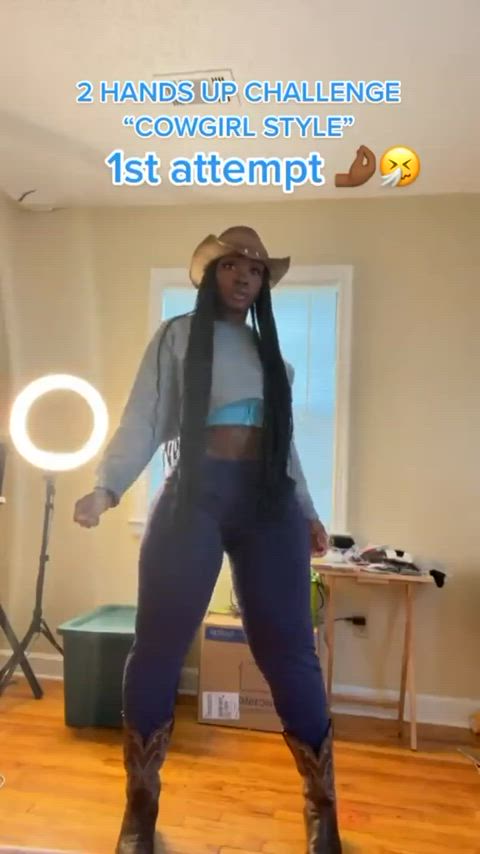 amateur ass big ass boots dancing ebony homemade solo thick tiktok gif