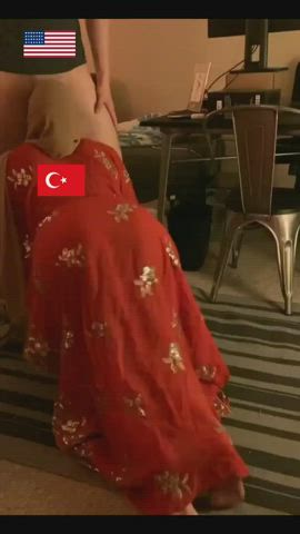 Ass Spread Blowjob Cock Worship Hijab Muslim Sucking gif