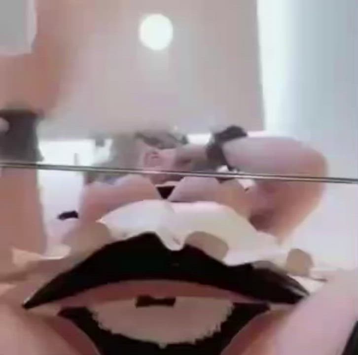 Asian Cosplay Huge Tits Maid POV gif