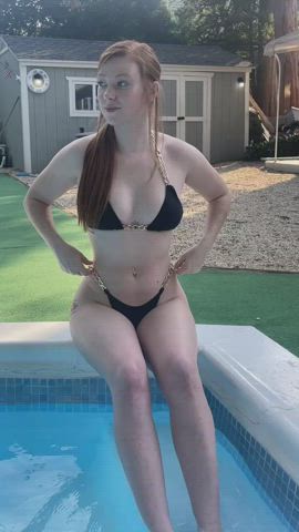 Bikini Pool Redhead gif