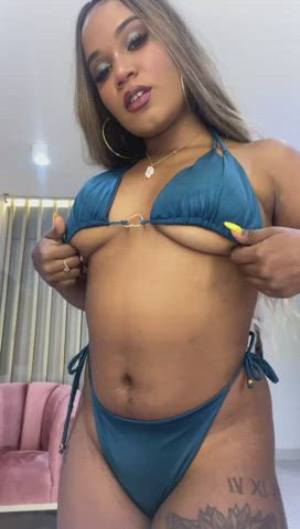 babe boobs brunette ebony latina lingerie tits gif