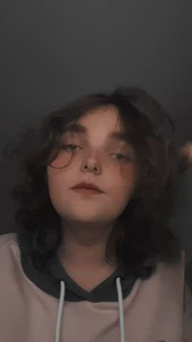 cute hair lips mtf selfie t-girl teen trans trans woman gif