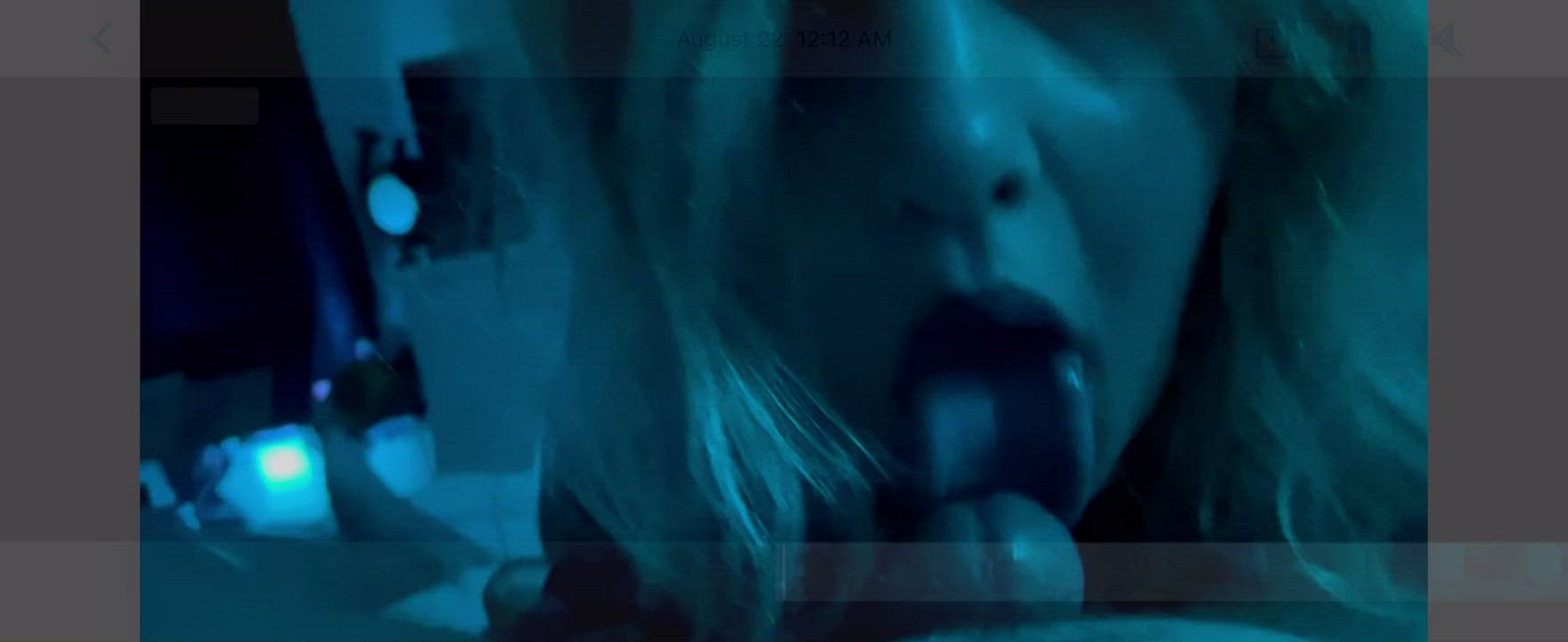 Blonde Lick Tease gif