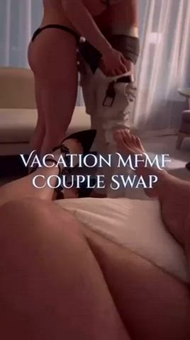 couple cuckold foursome hotwife onlyfans real couple sex swapping swingers gif