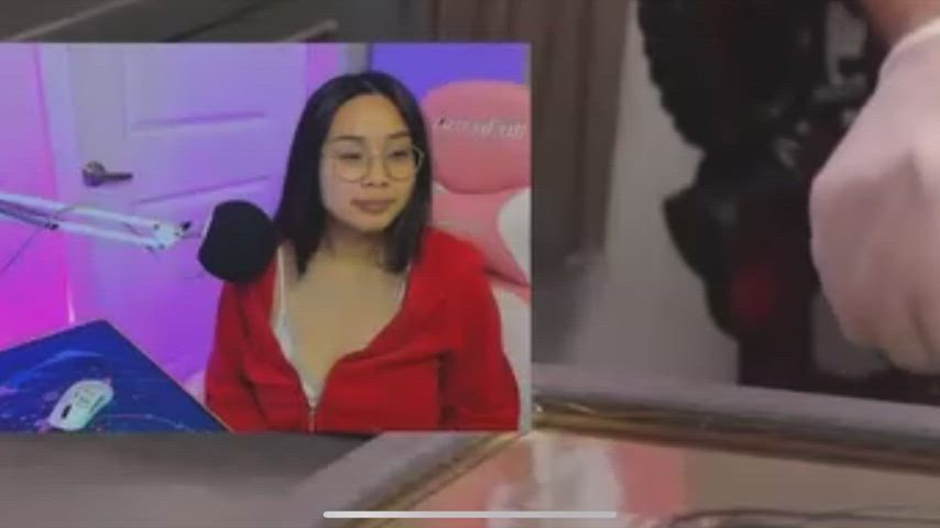 asian big tits busty cumshot gamer girl glasses huge tits perky tiktok tribute gif