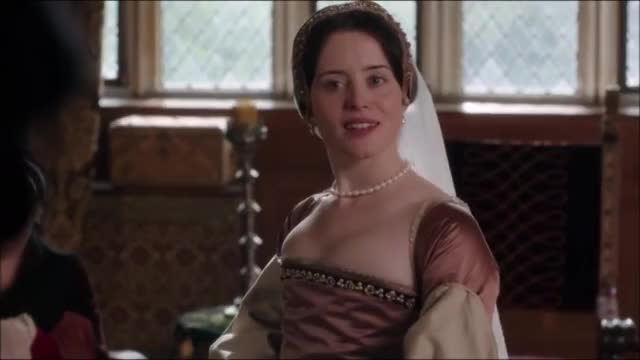 Anne Boleyn in pink- "Wolf Hall"