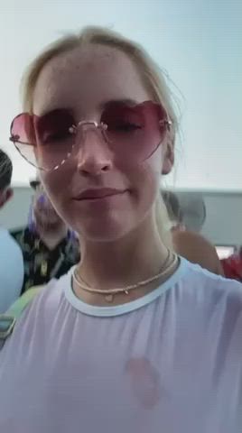 areolas bouncing tits flashing glasses party public tanlines teen titty drop topless