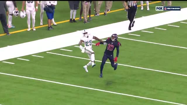 DeAndre Hopkins one-handed, hamstring catch