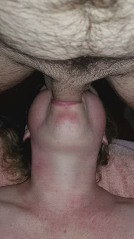 My girl loves taking cock down her throat