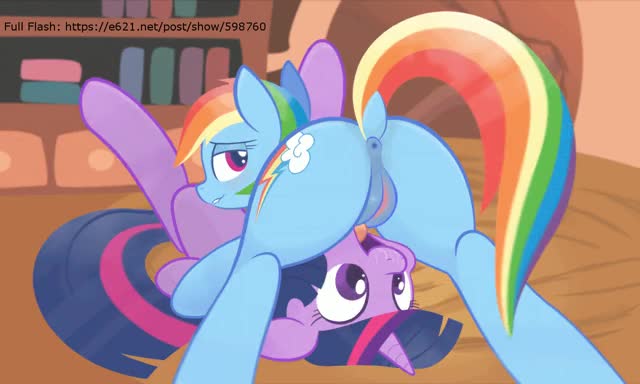 Rainbow Dash and Twilight animated 69 [F/F] (artist: braddo, htpot) - orgasm in comments