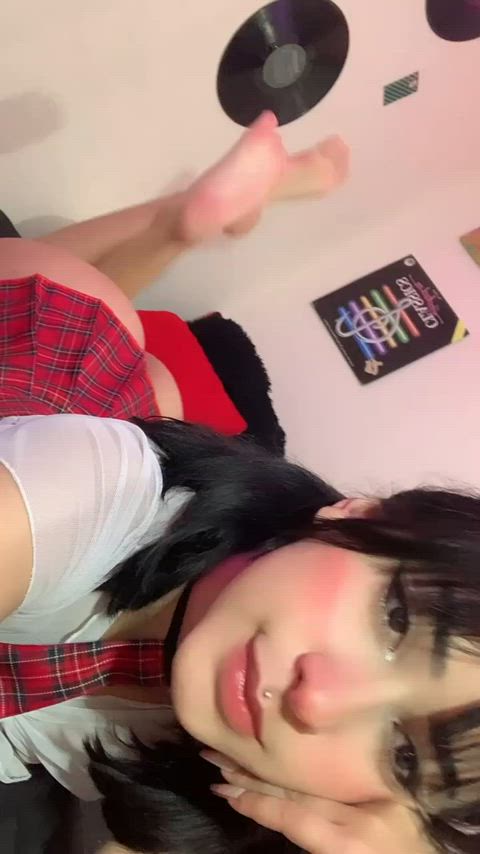 amateur ass feet feet fetish horny latina onlyfans schoolgirl skirt gif