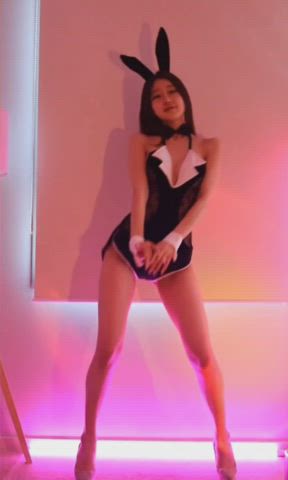 asian ass babe bunny cosplay dancing korean solo striptease tight ass gif