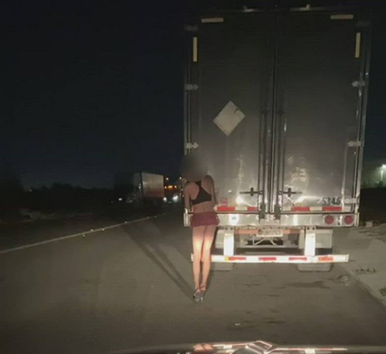 Just being a sissy street hooker for all the truckers