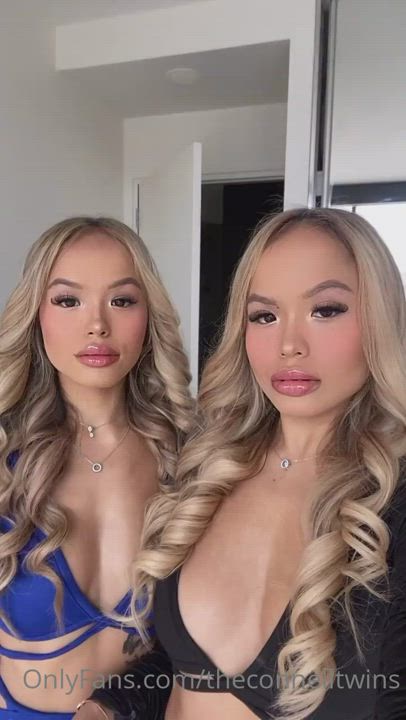 Big Tits Blonde Twins gif