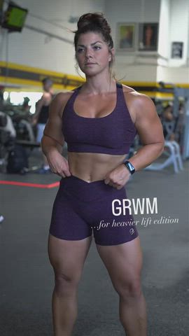 brunette fitness gym muscles muscular girl scandinavian swedish workout gif