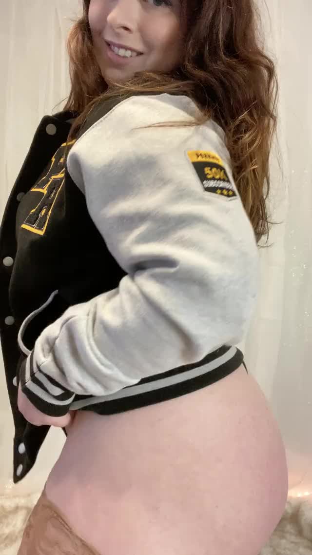 I guess this is my happy dance. I got my Pornhub varsity jacket!