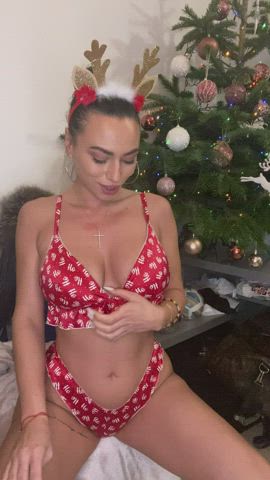 big tits christmas dirty talk tease gif