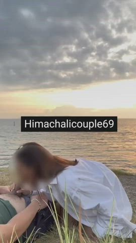 beach blowjob cuckold desi exhibitionist indian gif