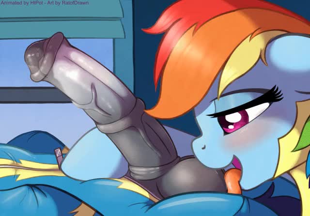 Rainbow Dash licking Soarin's balls [blowjob] (artist: ratofdrawn, htpot)