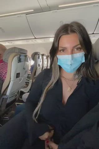 Airplane Flashing Tits gif