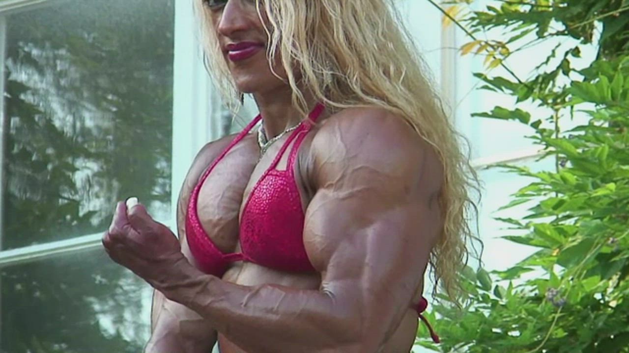 Bodybuilder Fetish Muscular Girl Natural Tits gif