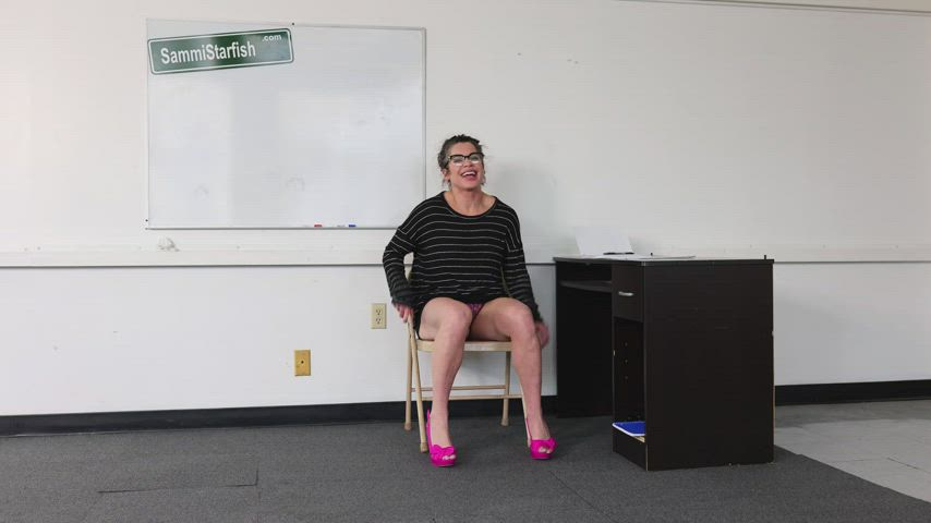 Big Ass Brunette Classroom Female Femdom MILF Skirt Teacher Upskirt gif