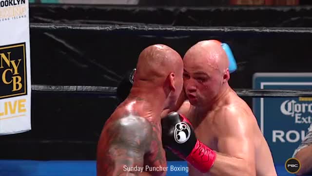 Adam Kownacki stops Artur Szpilka with a pair of right hands - Kownacki returns this