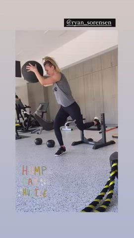 Kaley Cuoco Spandex Workout gif