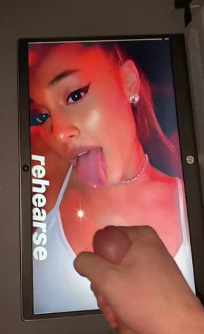 Ariana Grande Cum Cumshot Tribute gif