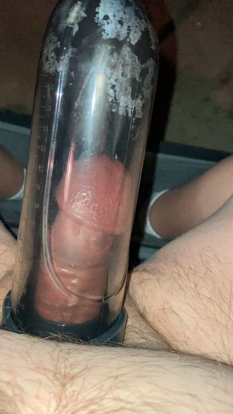 amateur big dick penis pump gif