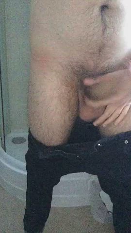 Swinging my soft uncut cock around