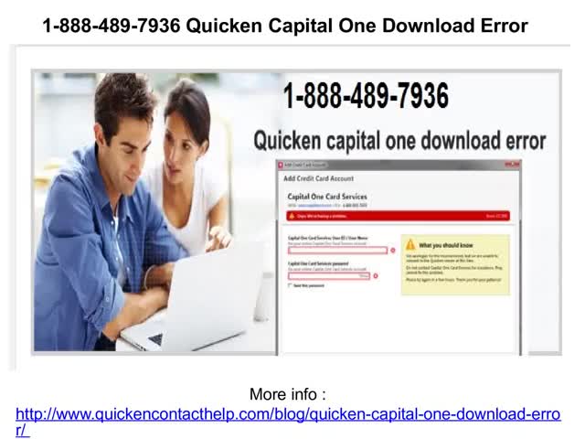1-888-489-7936 Quicken Capital One Download Error