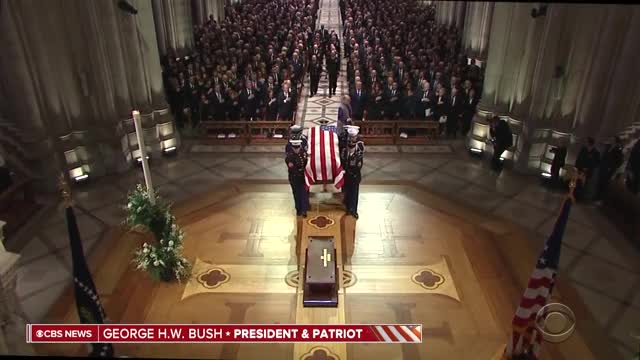 George H.W. Bush's casket enters National Cathedral for funeral service