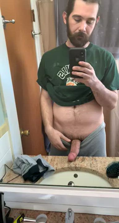 Amateur Big Dick Cock Cockslap Selfie Solo gif